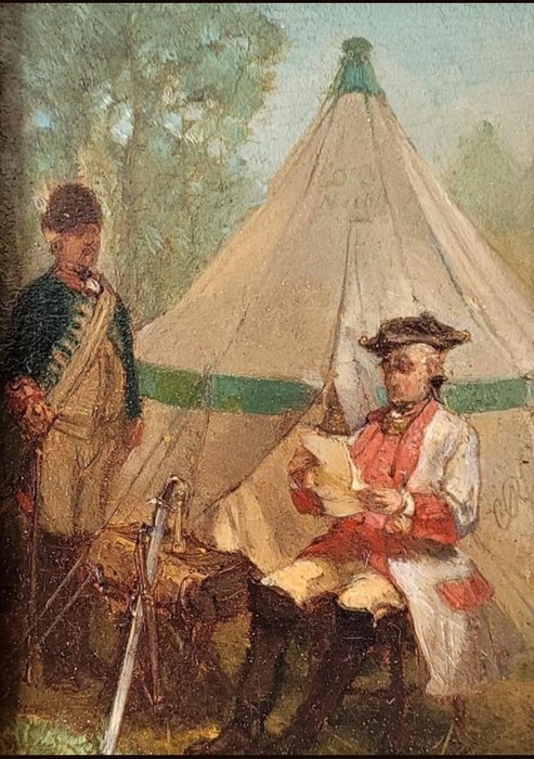 Preview of the first image of Charles Rochussen (1814-1894) - Strategisch overleg bij de tent.