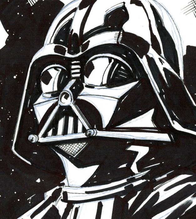 Image 3 of Darth Vader [Star Wars] - Original Drawing - Ramon F. Bachs - Star Wars Artist - Original Ink Art