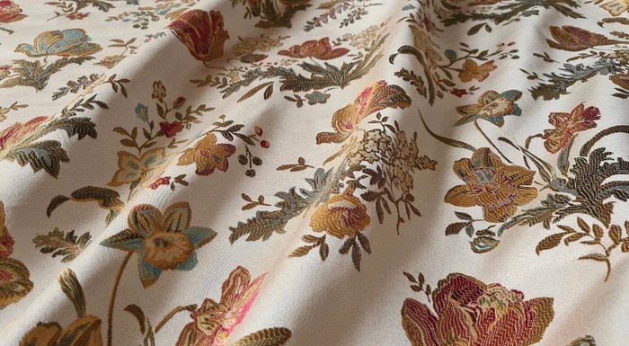 美麗的象牙色 San Leucio 面料 - 8.00 x 1.40 米 - 室內裝潢織物  - 800 cm - 140 cm