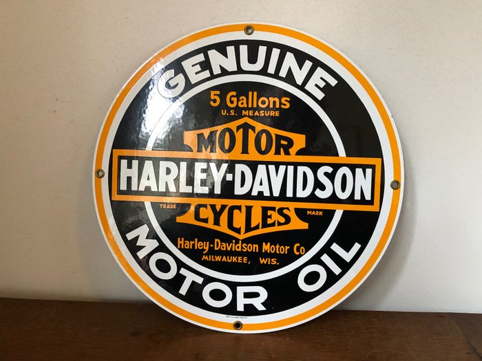 Image 3 of Sign - Harley Davidson Motor Oil. - Ande Rooney. USA