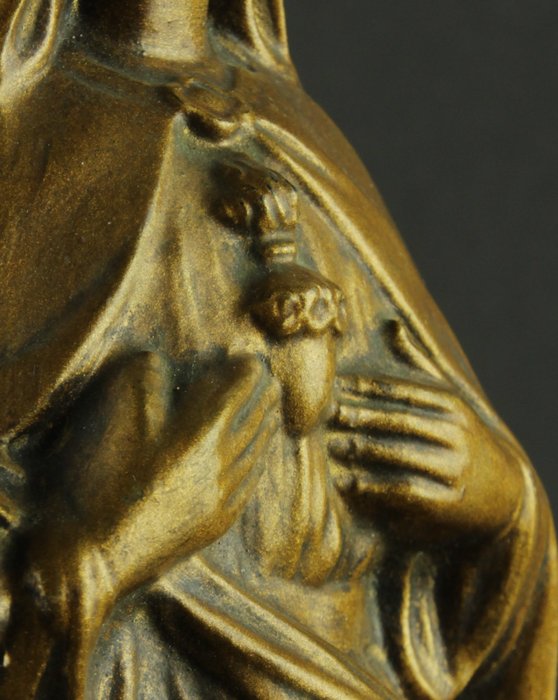 Image 3 of Sculpture, Mary with the Immaculate Heart - 40 cm - Spelter - Early 20th century