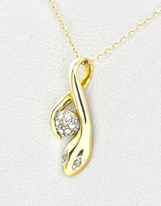 Image 2 of "NO RESERVE"Serpent - 18 kt. Yellow gold - Necklace with pendant - Diamonds