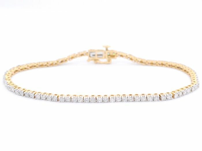 Preview of the first image of 14 kt. Gold - Bracelet - 2.50 ct Diamond.