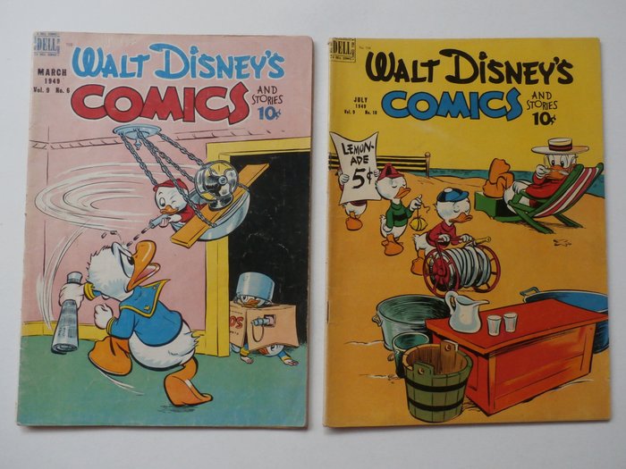 Image 3 of Walt Disney's Comics and Stories Vol. 9 + 10 - 9 Nummers - Stapled - First edition - (1949/1950)