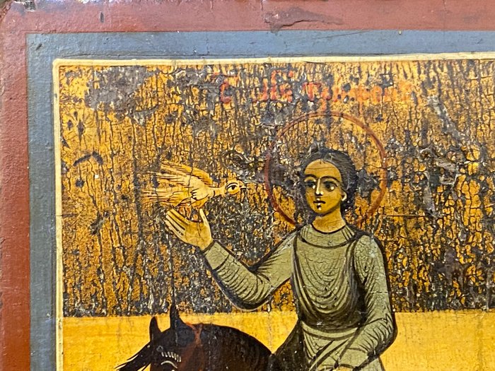 Image 3 of Icon, St. Trypho - Patron of hunters - Wood - 19th century