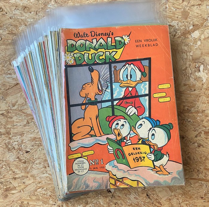 Preview of the first image of Donald Duck Weekblad 1 - 52 - Jaargang 1957 - Stapled - First edition.