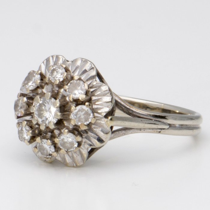 Preview of the first image of No Reserve - 18 kt. White gold - Ring - 0.05 ct Diamond - Diamonds.