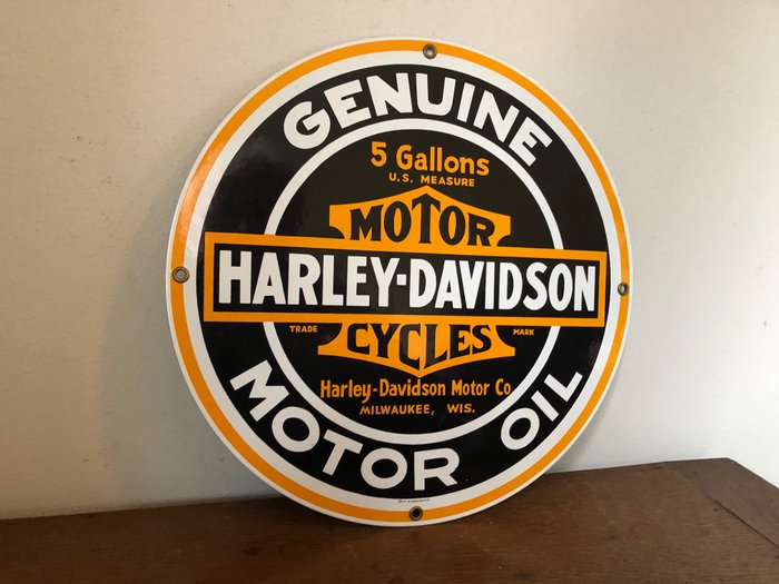 Image 2 of Sign - Harley Davidson Motor Oil. - Ande Rooney. USA