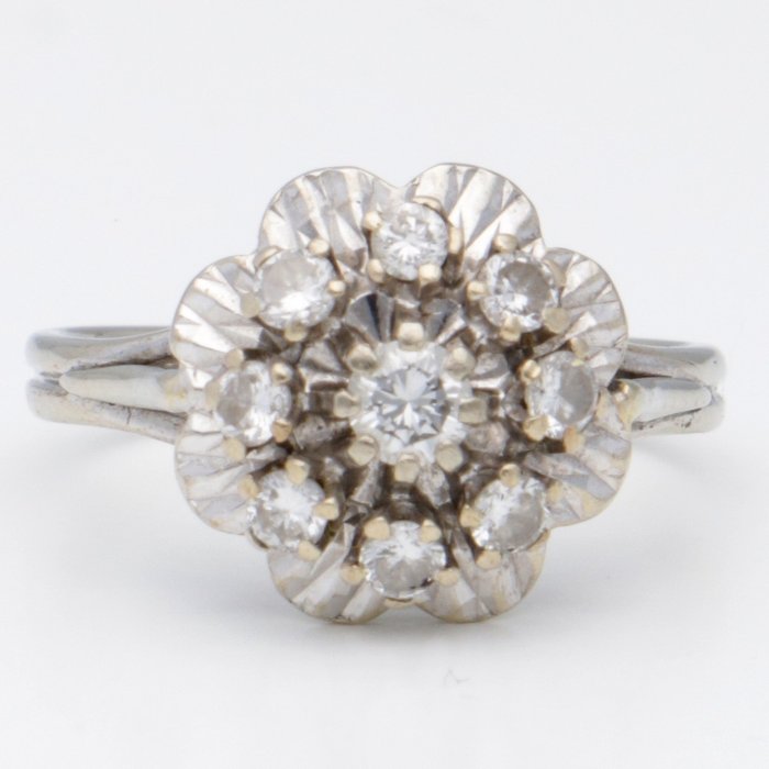 Image 2 of No Reserve - 18 kt. White gold - Ring - 0.05 ct Diamond - Diamonds