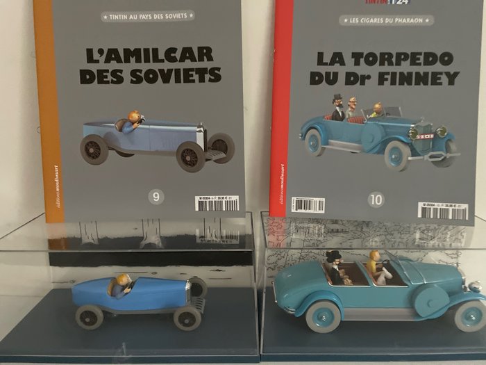 Image 2 of Tintin - Ensemble de 2 voitures 1:24 - L'Amilcar des soviets + La torpedo du Dr Finney (2019)