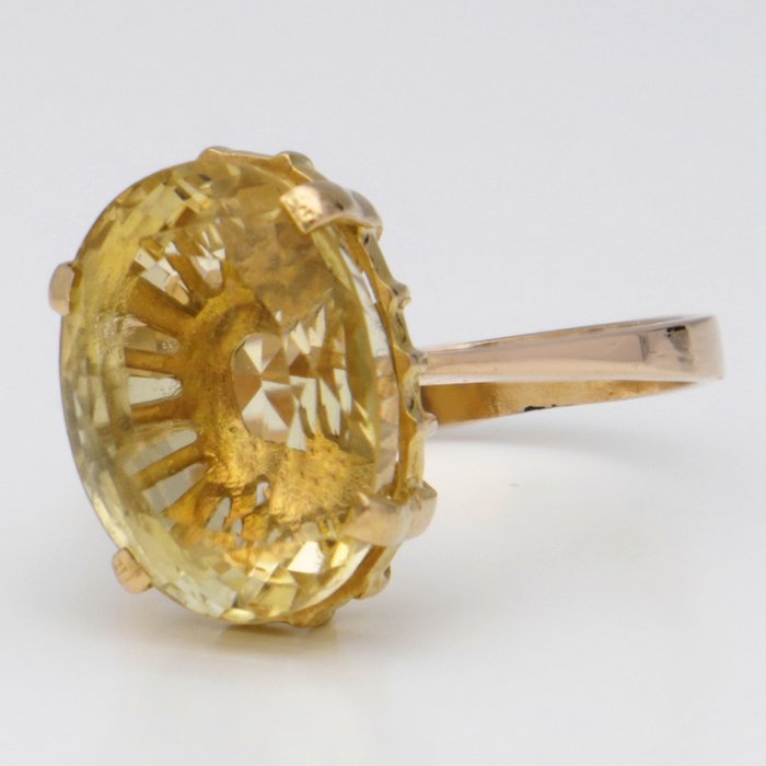 Image 2 of No Reserve - 18 kt. Gold - Ring - 7.17 ct Citrine