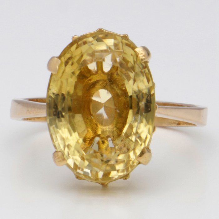 Preview of the first image of No Reserve - 18 kt. Gold - Ring - 7.17 ct Citrine.
