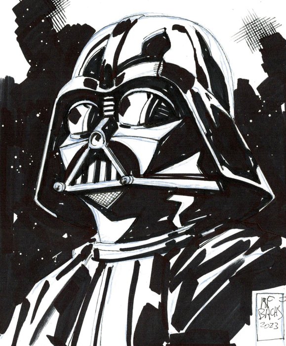 Preview of the first image of Darth Vader [Star Wars] - Original Drawing - Ramon F. Bachs - Star Wars Artist - Original Ink Art.