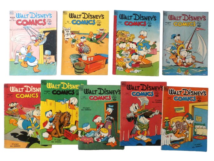 Preview of the first image of Walt Disney's Comics and Stories Vol. 9 + 10 - 9 Nummers - Stapled - First edition - (1949/1950).