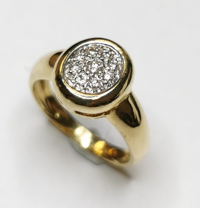 Image 2 of NO RESERVE - 18 kt. Gold - Ring - 0.05 ct Diamond - Diamonds