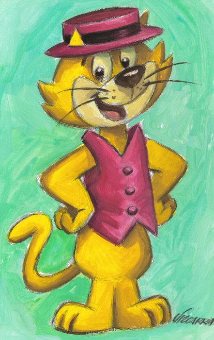 Preview of the first image of Top Cat, The Leader - Original Painting By Joan Vizcarra - Acrylic Art - Original Artwork.