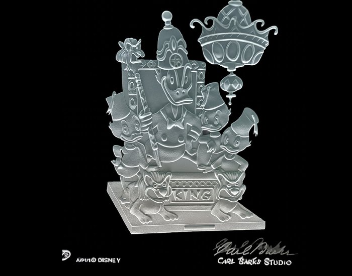 Preview of the first image of Donald Duck A/P - Carl Barks Glass Etching Donald Duck Ancient Persia - Unique copy.