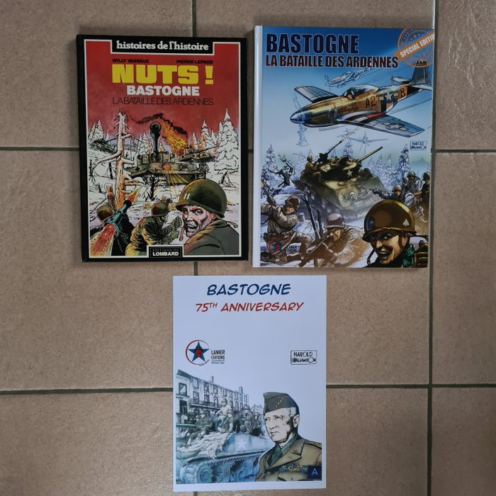 Image 2 of La Bataille des Ardennes - 2 Albums + 2x dédicace + affiche - 2x C - First edition - (1984/2019)