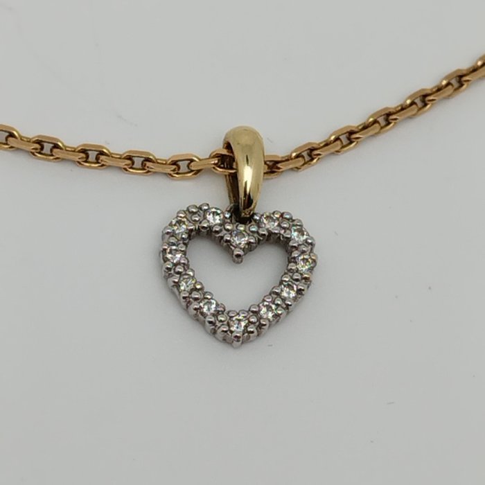 Image 3 of 14 kt. Gold - Necklace with pendant - 14.00 ct Diamond - Diamonds