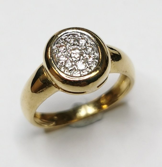 Preview of the first image of NO RESERVE - 18 kt. Gold - Ring - 0.05 ct Diamond - Diamonds.