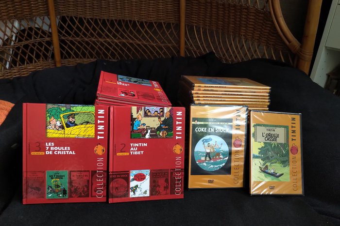 Preview of the first image of Tintin - Ensemble de 34 DVD + 34 livrets - Série complète.