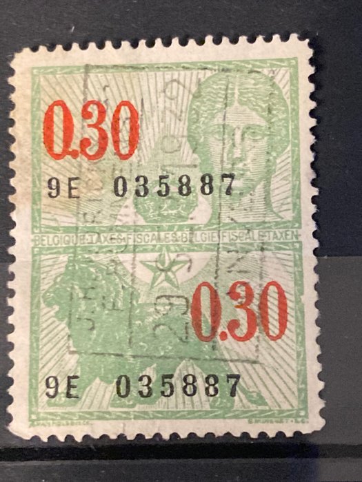 Image 3 of Belgium 1932/1948 - Series of used tax stamps with high denominations