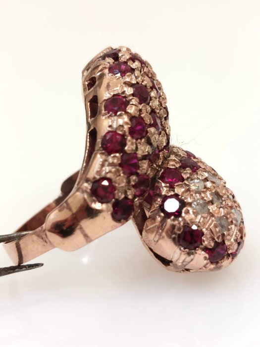Image 3 of "NO RESERVE PRICE" Pink gold - Ring - 0.10 ct Ruby - Diamonds