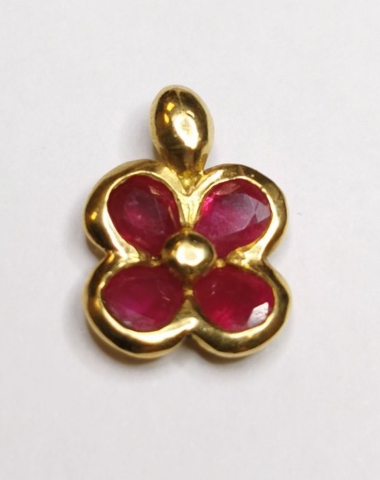 Image 2 of 18 kt. Gold - Pendant - Rubies