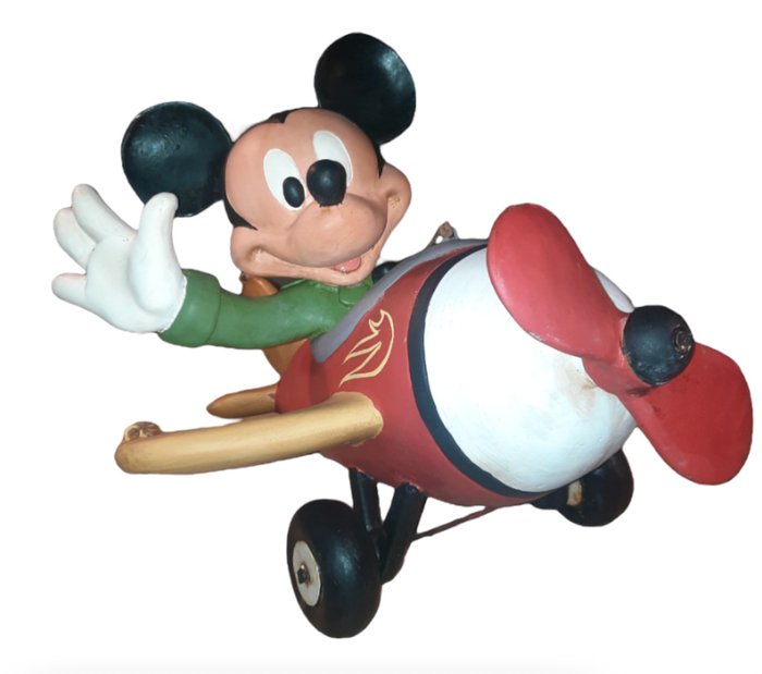 Preview of the first image of Mickey Mouse sitting in an airplane - 50 cm (1980s).
