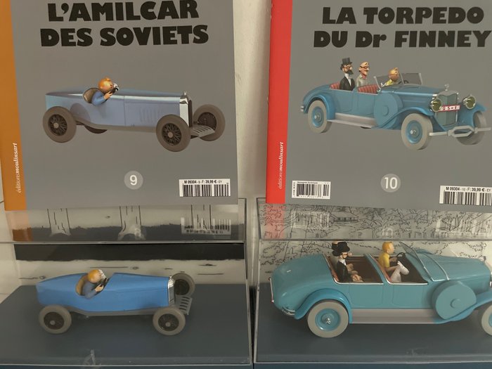 Preview of the first image of Tintin - Ensemble de 2 voitures 1:24 - L'Amilcar des soviets + La torpedo du Dr Finney (2019).