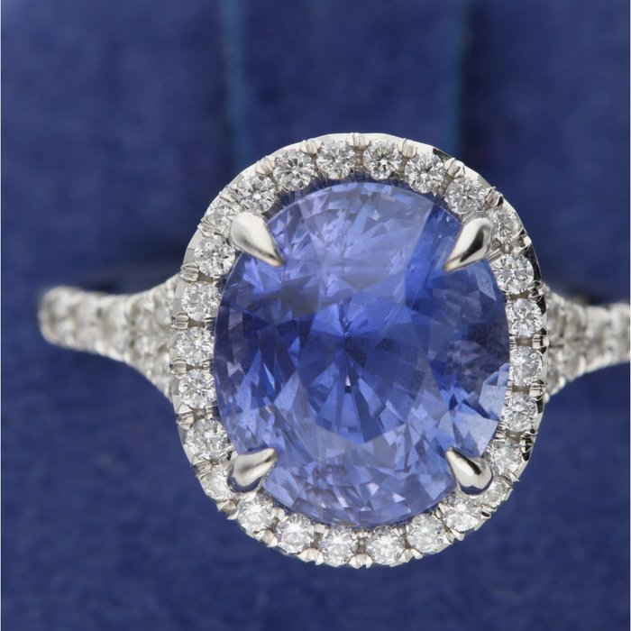 Image 2 of 18 kt. White gold - Ring - 6.25 ct Sapphire
