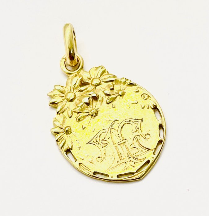 Image 2 of "NO RESERVE PRICE" Médaille - Vers 1925 - 18 kt. Yellow gold - Pendant