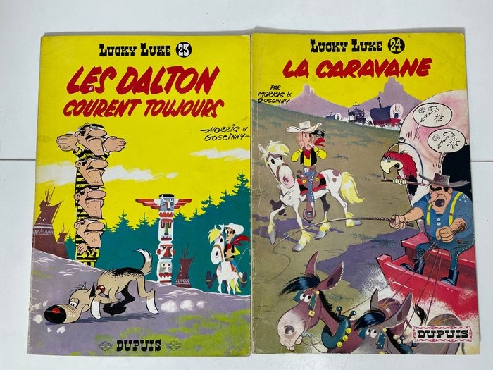 Preview of the first image of Lucky Luke T23 + T24 - 2x B - EO/2ème édition - (1964).