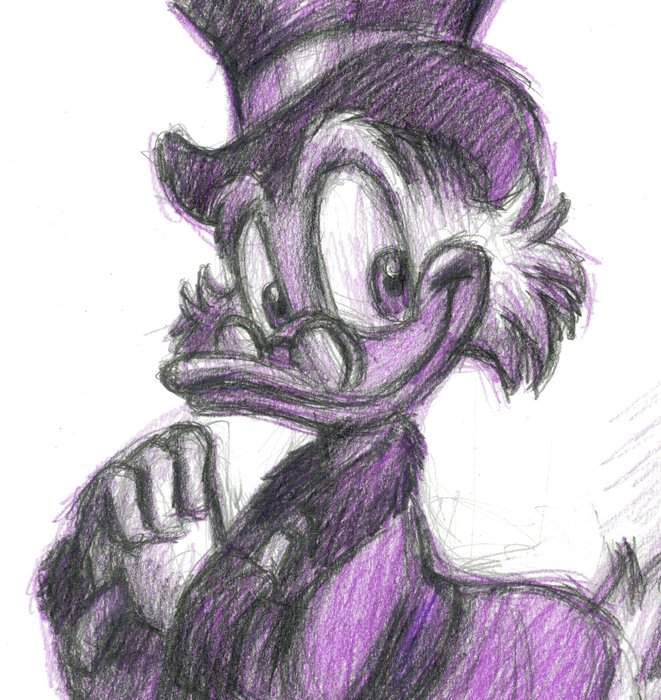 Image 3 of Uncle Scrooge - Original Drawing - Joan Vizcarra - Pencil Art - Original Artwork