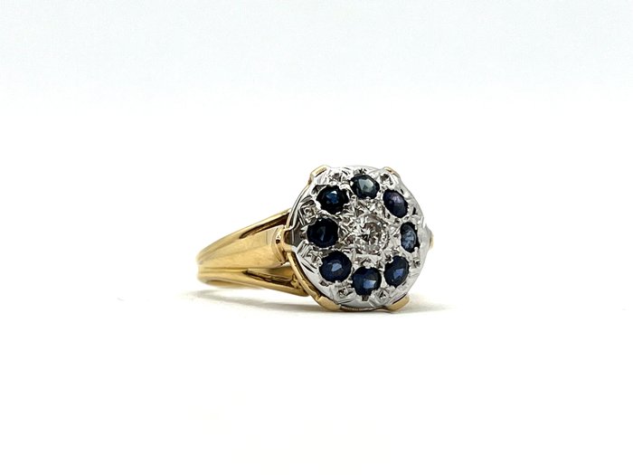 Image 2 of NO RESERVE - 18 kt. Pink gold, White gold - Ring - 0.20 ct Diamond - Sapphires
