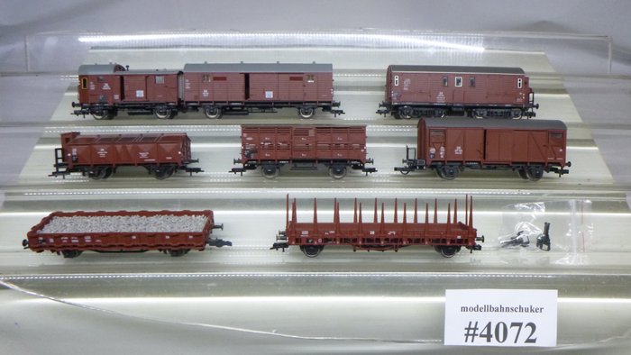 Preview of the first image of Fleischmann, Roco H0 - Freight carriage - 8-part assortment of high-quality goods and work wagons -.