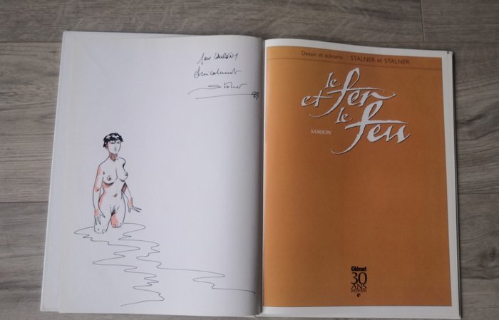 Image 2 of Le Fer et le Feu T1 à T4 + carnet + dédicace - Série complète - 4x C + coffret - First edition - (1
