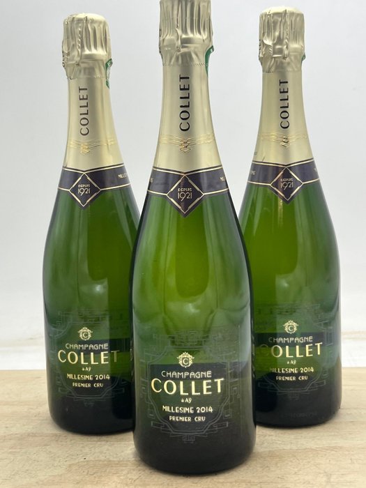 2014 Collet, Millesimé - Champagne Brut - 3 Flaskor (0,75L)