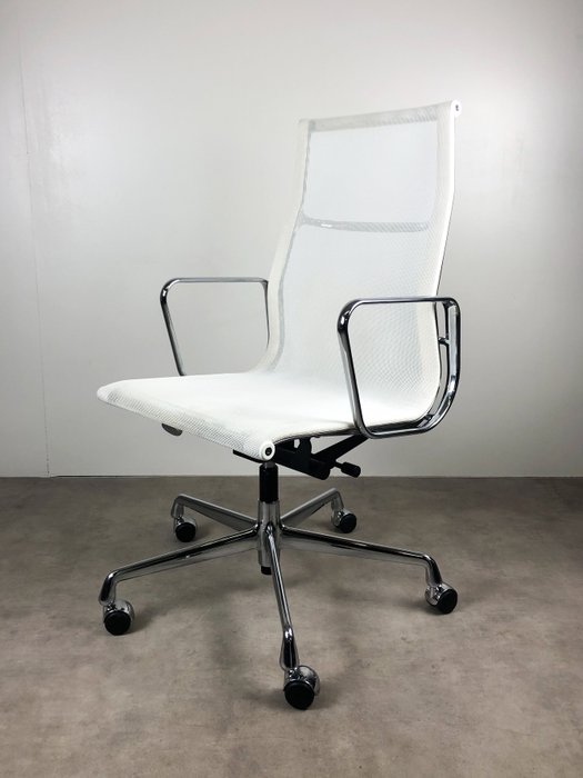 Silla oficina Malla - A, blanca, Aluminium 119 Eames