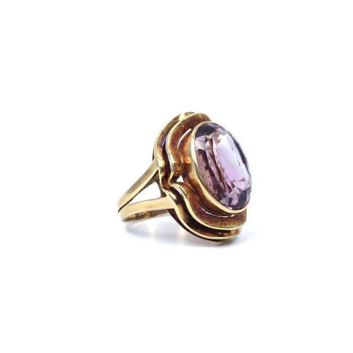 Image 2 of 14 kt. Pink gold - Ring - 7.69 ct Amethyst - tested