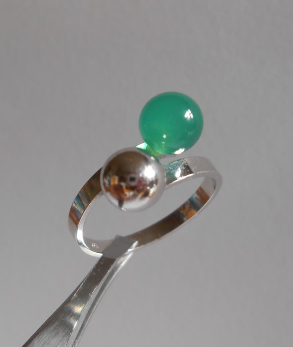 Image 2 of Chrysopraas Firma Dresme Amsterdam - 835 Silver - Ring