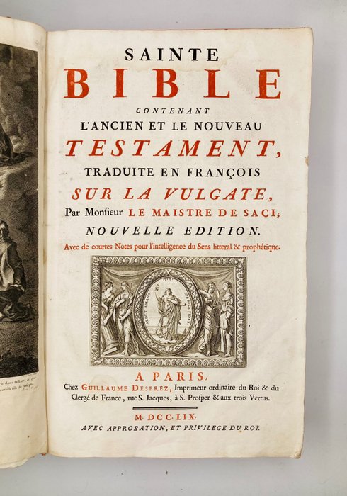 Image 2 of Lemaistre De Saci - Sainte Bible contenant l'Ancien et le Nouveau Testament - 1759