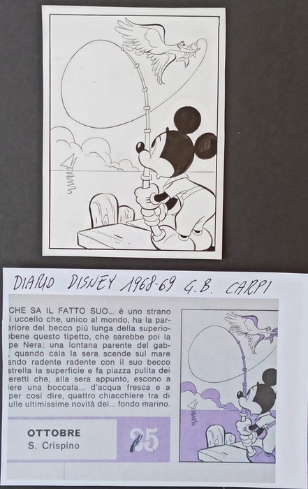 Image 3 of G. B. Carpi - "Topolino" da Diario Disney 1968/69 - Original illustration by Giovan Battista Carpi