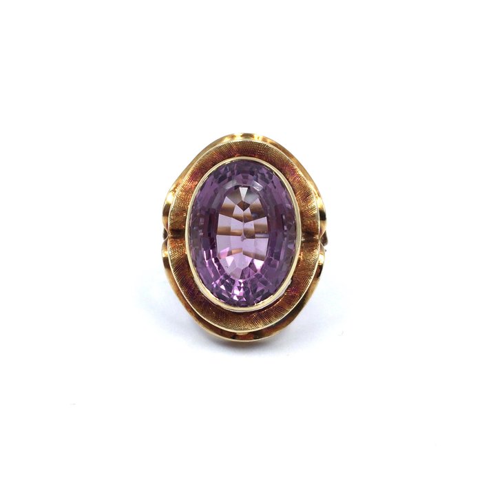 Image 3 of 14 kt. Pink gold - Ring - 7.69 ct Amethyst - tested