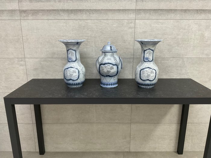 Image 3 of 3 beautiful vases by Petrus Regout - Ceramic