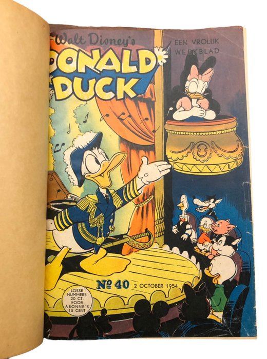 Preview of the first image of Donald Duck Weekblad - 1954 (nr. 40) tot en met 1957 (nr. 46) in 7 particuliere bindingen - Hardcov.