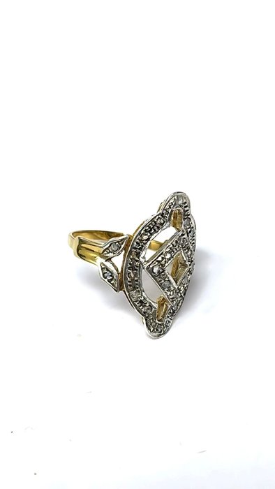 Image 2 of NO RESERVE PRICE - 14 kt. Silver, Yellow gold - Ring - 0.39 ct Diamond