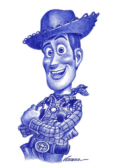 Image 3 of Sheriff Woody [Toy Story] - Original Drawing - Joan Vizcarra - Pen Art - Original Artwork