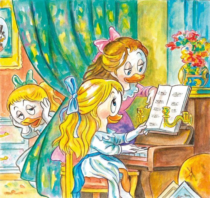 Preview of the first image of April, May & June Inspired By Renoir's "Two Girls at the Piano" (1892) - Fine Art Giclée Signed By.