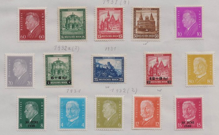 Image 3 of German Empire 1924/1931 - “Weimar”, neat, unused partial collection